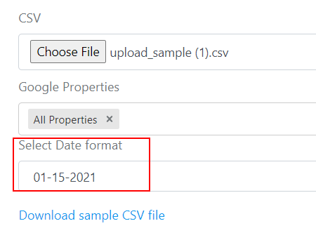csv date format