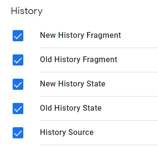 history buit in variables