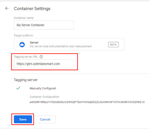 save custom domain URL