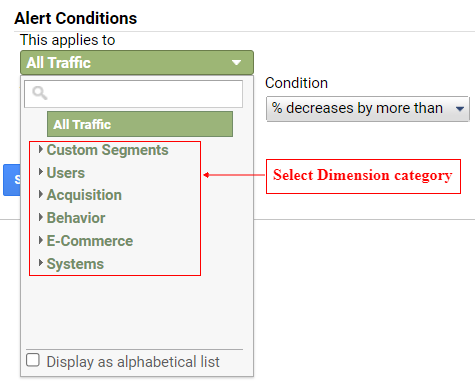 select dimension category
