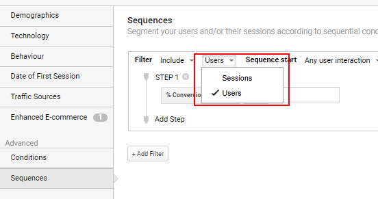 sequence segment options