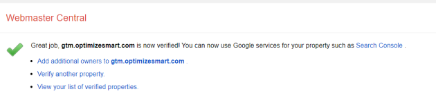 succesful verification