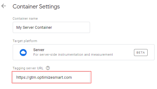 tagging server URL 1