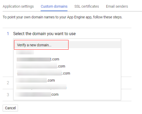 verify a new domain