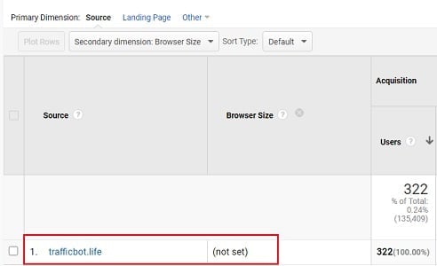 remove referral spam browser size not set