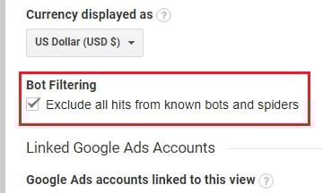 remove referral spam google analytics bot filtering Exclude all hits from known bots and spiders