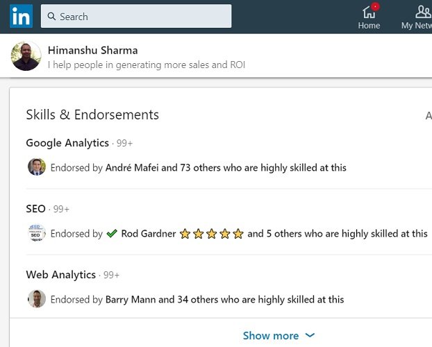 linkedin endorsements