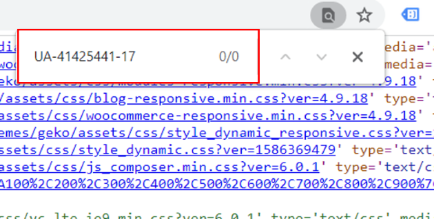 No GA code