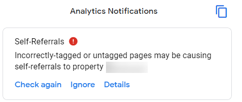 fix self-referrals in Google Analytics