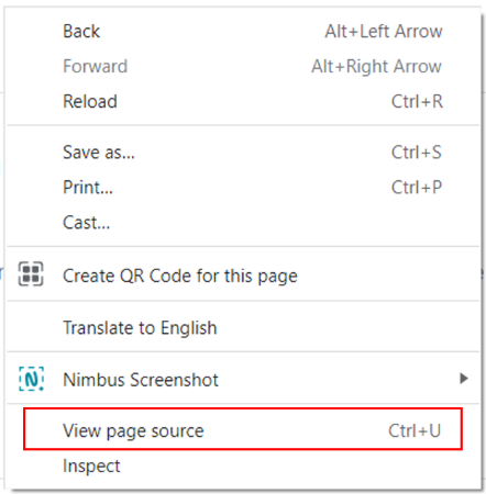 view page source