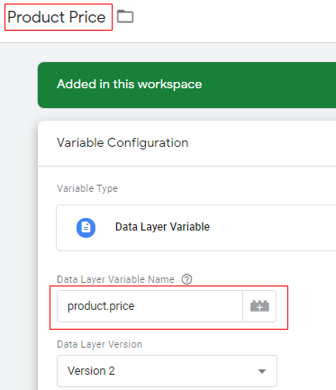 Product price
