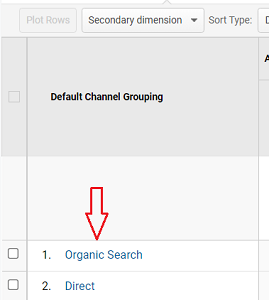 Click on the ‘Organic Search link