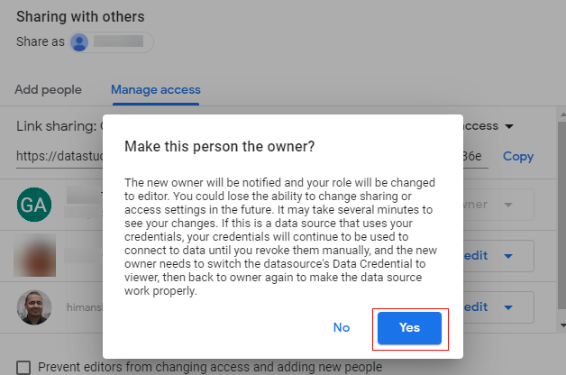confirm ownership transfer
