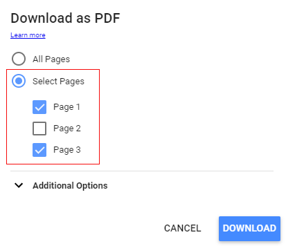 select pages 1