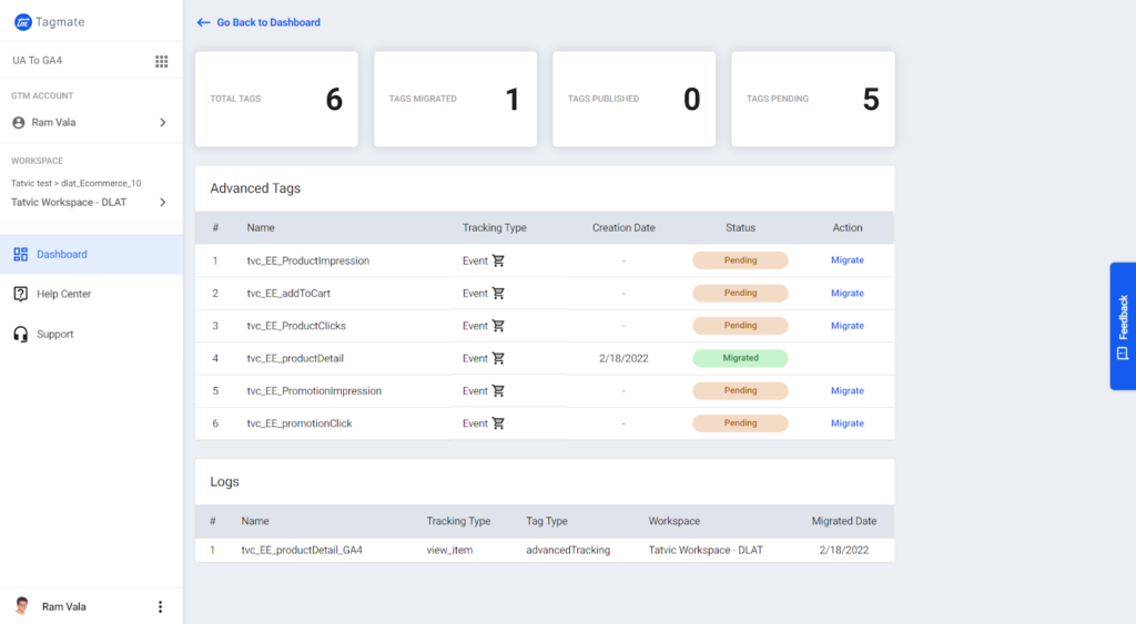 05 Tagmate Migration Dashboard