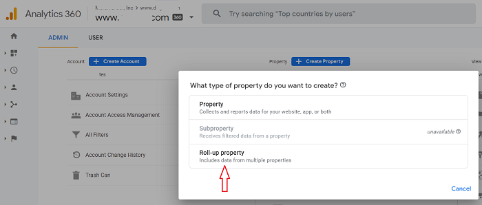 ga4 roll up property