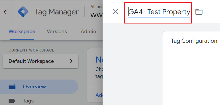 Using the GA4 Test Property - Testing Google Analytics 4 12 property rename