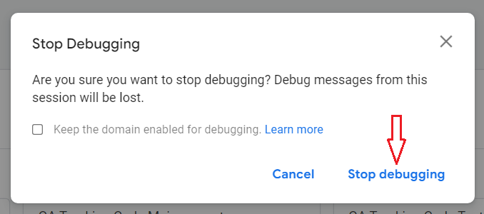 Using the GA4 Test Property - Testing Google Analytics 4 22 stop debugging