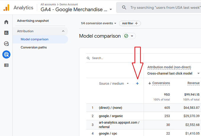 Apply a secondary dimension ga4