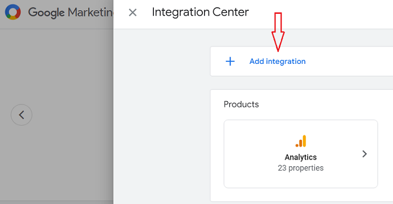 add integration Google Marketing Platform