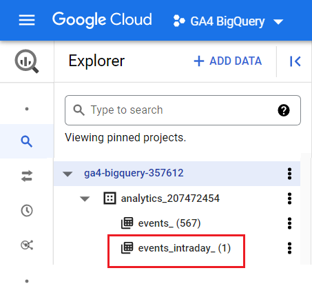 events_ & events_intraday_ tables in BigQuery for GA4 (Google Analytics 4) 25 events intraday ga4 bigquery