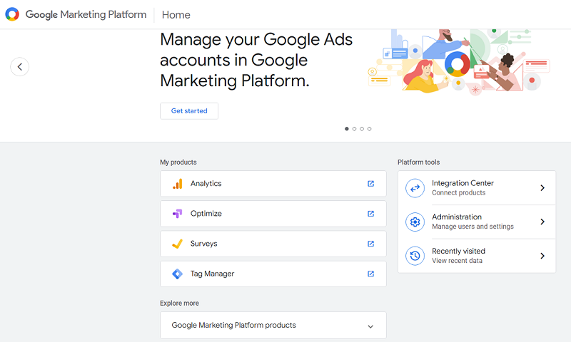 google marketing platform home page 1