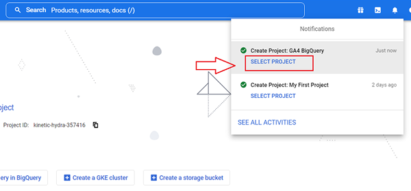 How to create a new BigQuery project - Optimize Smart