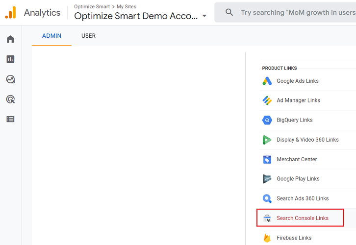 Search Console Links ga4