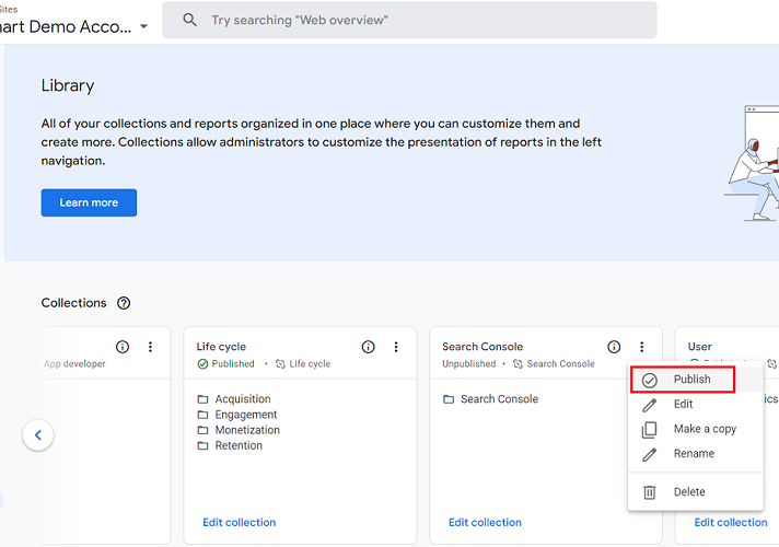 publish Search Console collection ga4