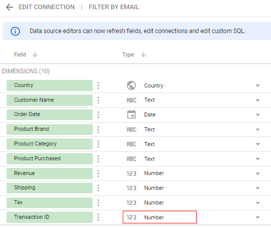 correct data type number