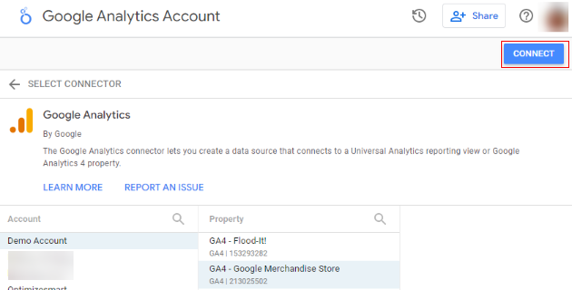 اتصال کانکتور google analytics