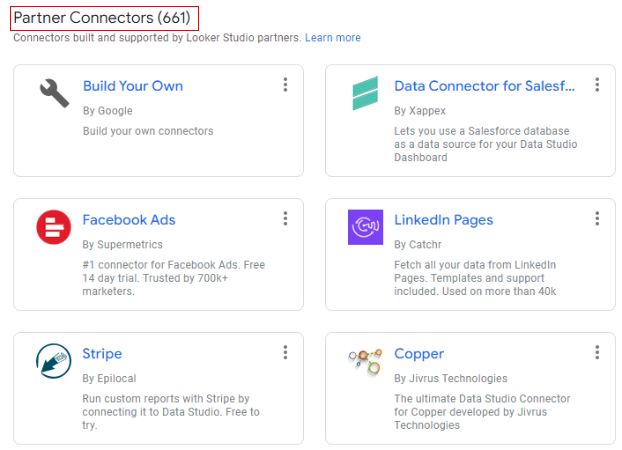 Google Data Studio Tutorial 2023 با کتاب الکترونیکی PDF رایگان - Looker Studio 64 اتصال دهنده های شریک