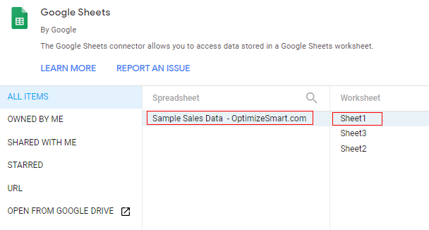 Google Data Studio Tutorial 2023 with FREE PDF ebook - Looker Studio 15 select google sheet