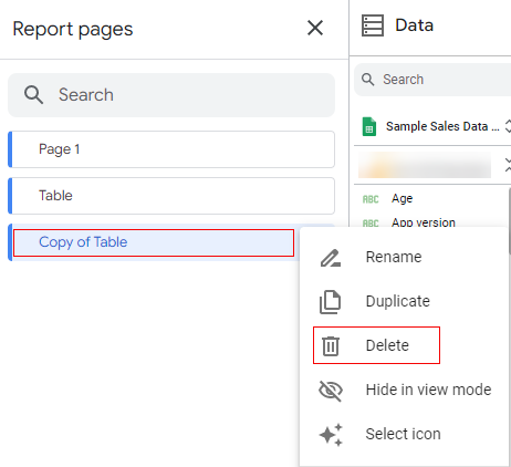Delete a page