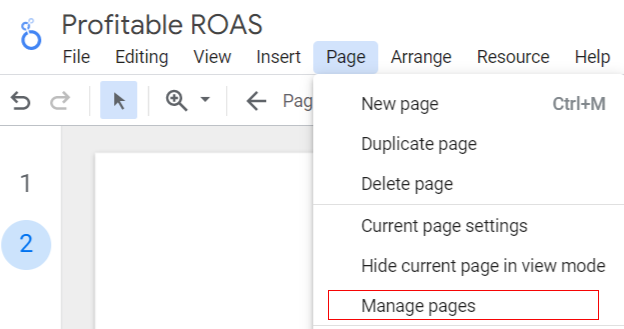 Manage pages