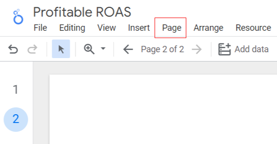 Page menu