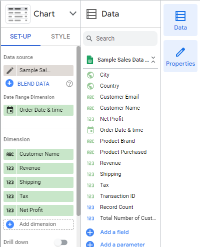 Chart property panel 1