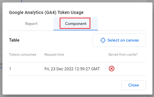 مؤلفه 2 گزارش استفاده توکن google analytics