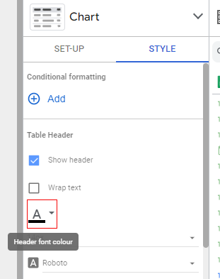 header font color