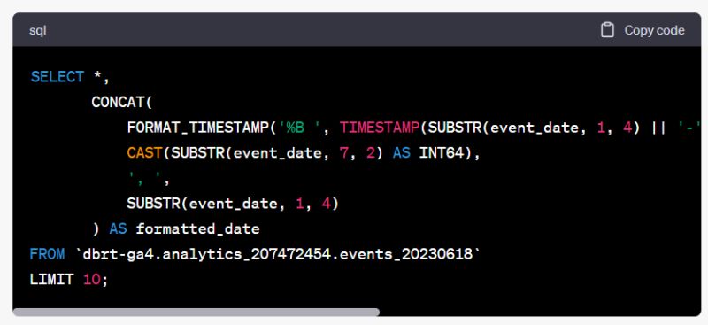 Query GA4 data in BigQuery without understanding SQL