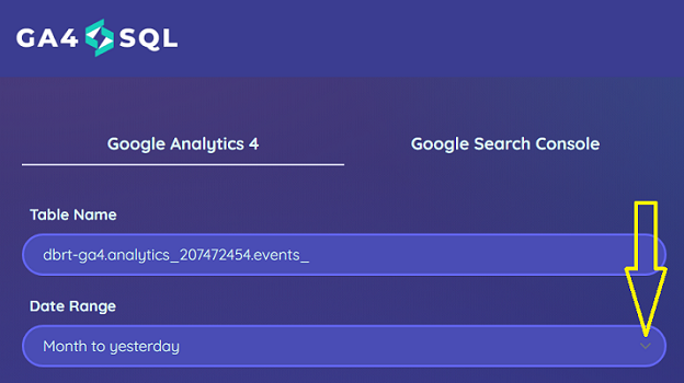 Click on the Date Range drop down menu