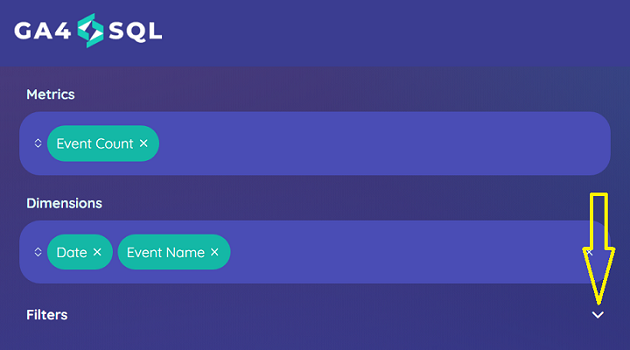 Click on the ‘Filters‘ drop down menu
