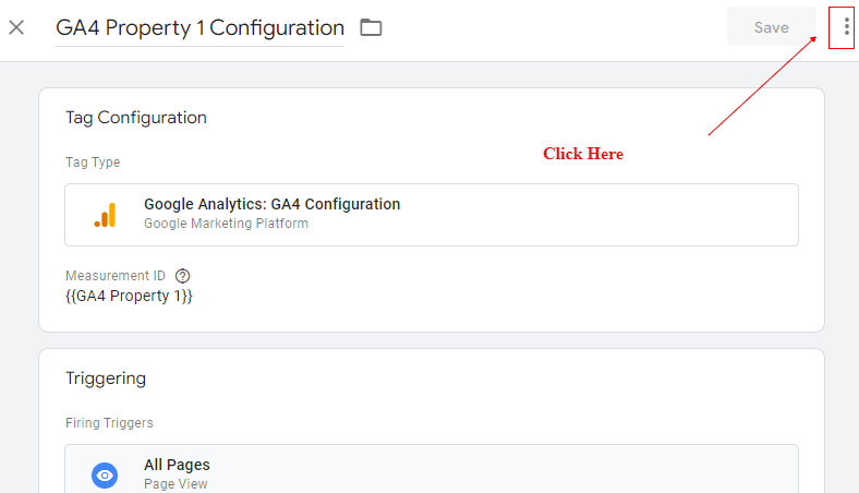 How to use two Google Analytics codes on one page 12 click on the three vertical dots on the right hand side