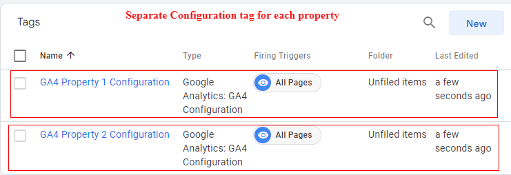 How to use two Google Analytics codes on one page 8 create two event tags one for each property