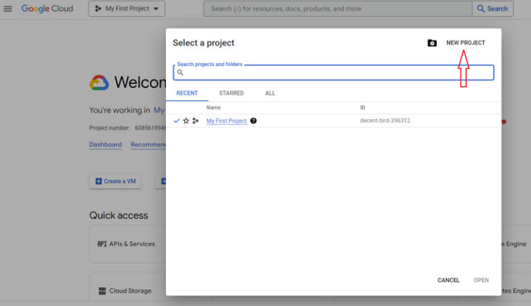 How to create a new BigQuery project - Optimize Smart
