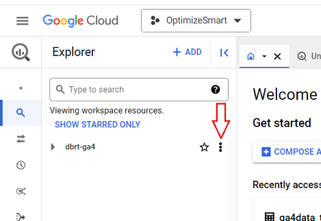 three dots menu next to your project ID