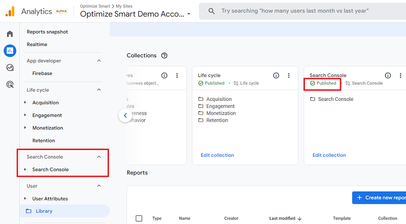 ga4 search console reports