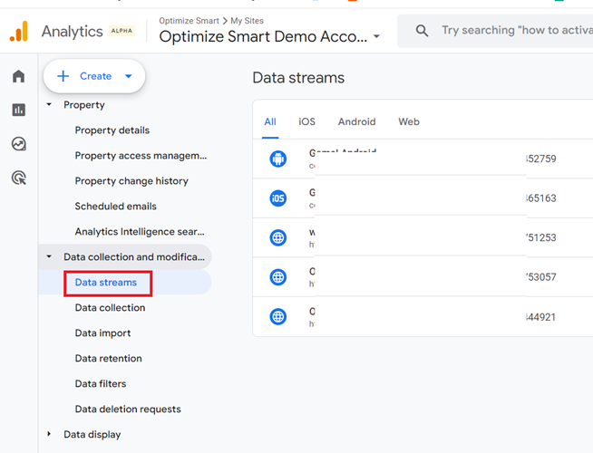 Data streams ga4 1