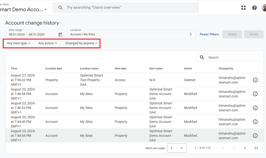 Use one or any of the following drop down menus and then click on the ‘Apply button