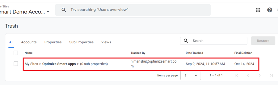 You can see the user who marked them for deletion